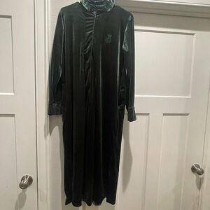 Lauren Ralph Lauren Velvet Robe S Caftan Pajama Velvet Zip Embroidered LRL Crest